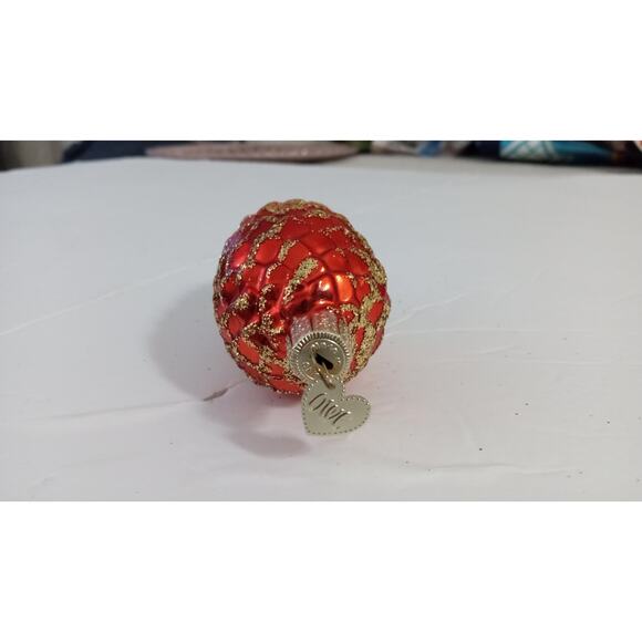 Old World Christmas Pinecone Glass Ornament OWC Sparkles Gold Glitter - Picture 5 of 9